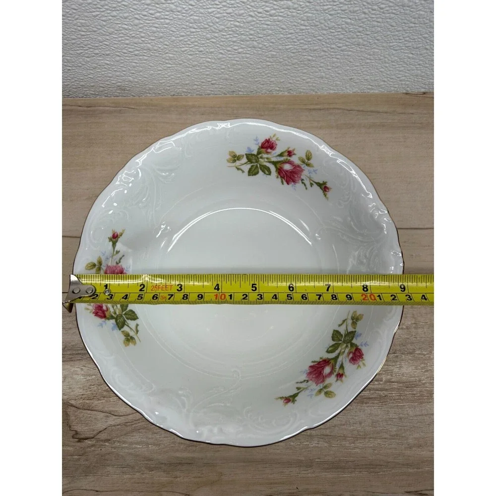 Vintgae Wawel Rose Garden Fine China Porcelain Salad Serving Bowl Made In Poland